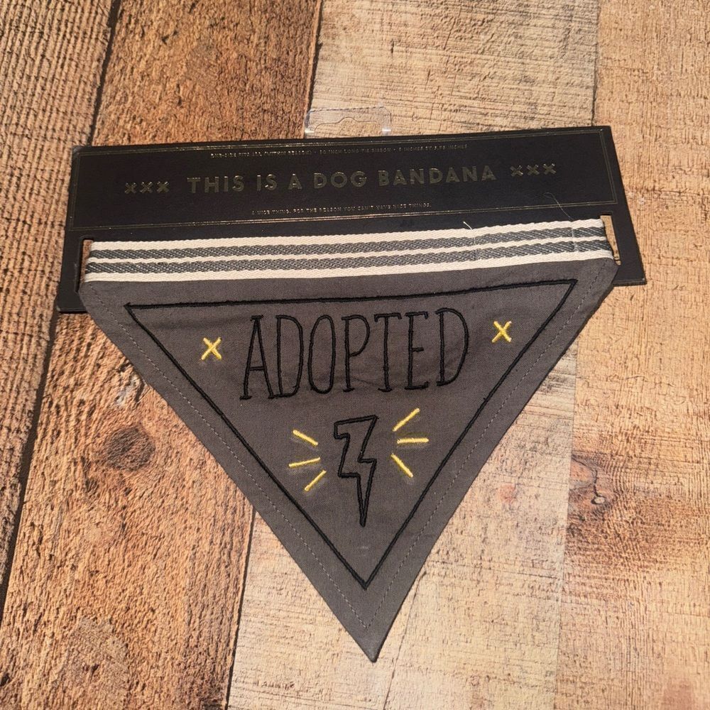 New ADOPTED DOG BANDANA  Easy, Tiger 
New unused 
One size